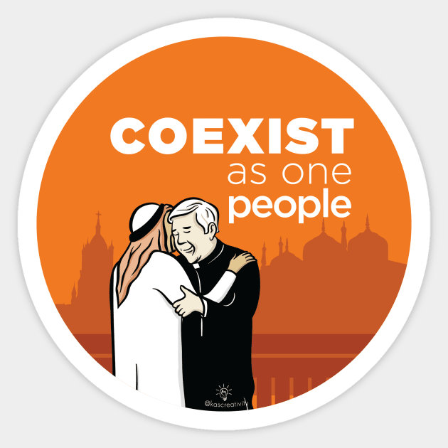 ADVOCASHIRTS - Coexist As One People Sticker by kascreativity